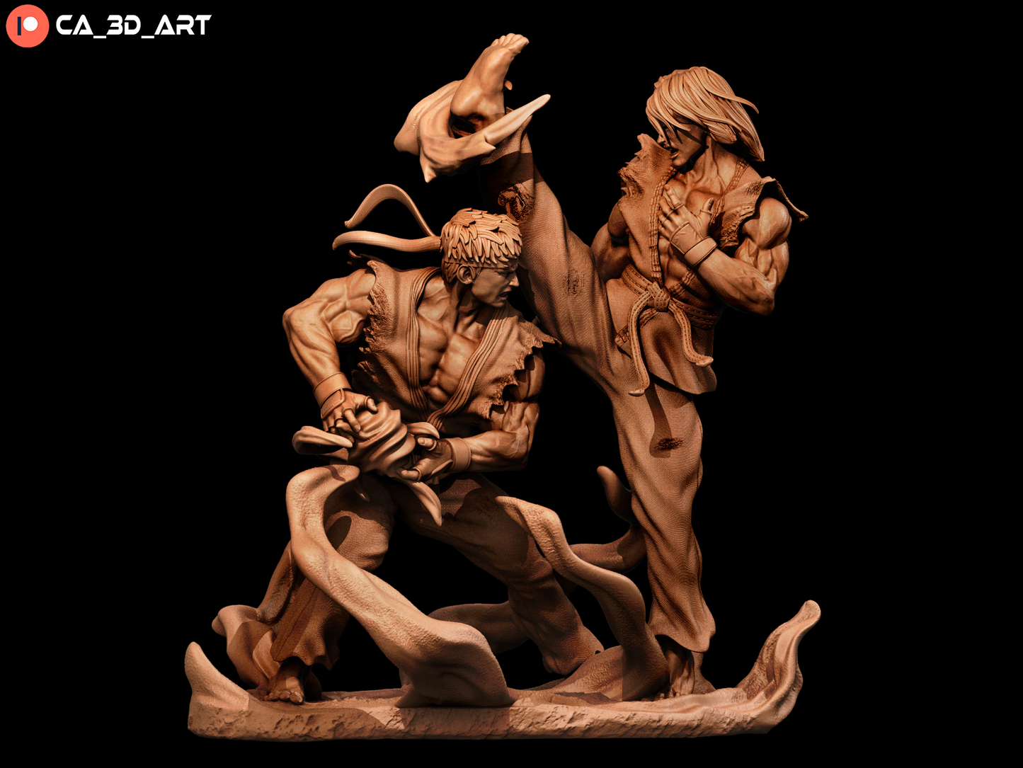 Ken and Ryu style Street Warriors Duo resin kit – Unpainted 3D Printed Model kit