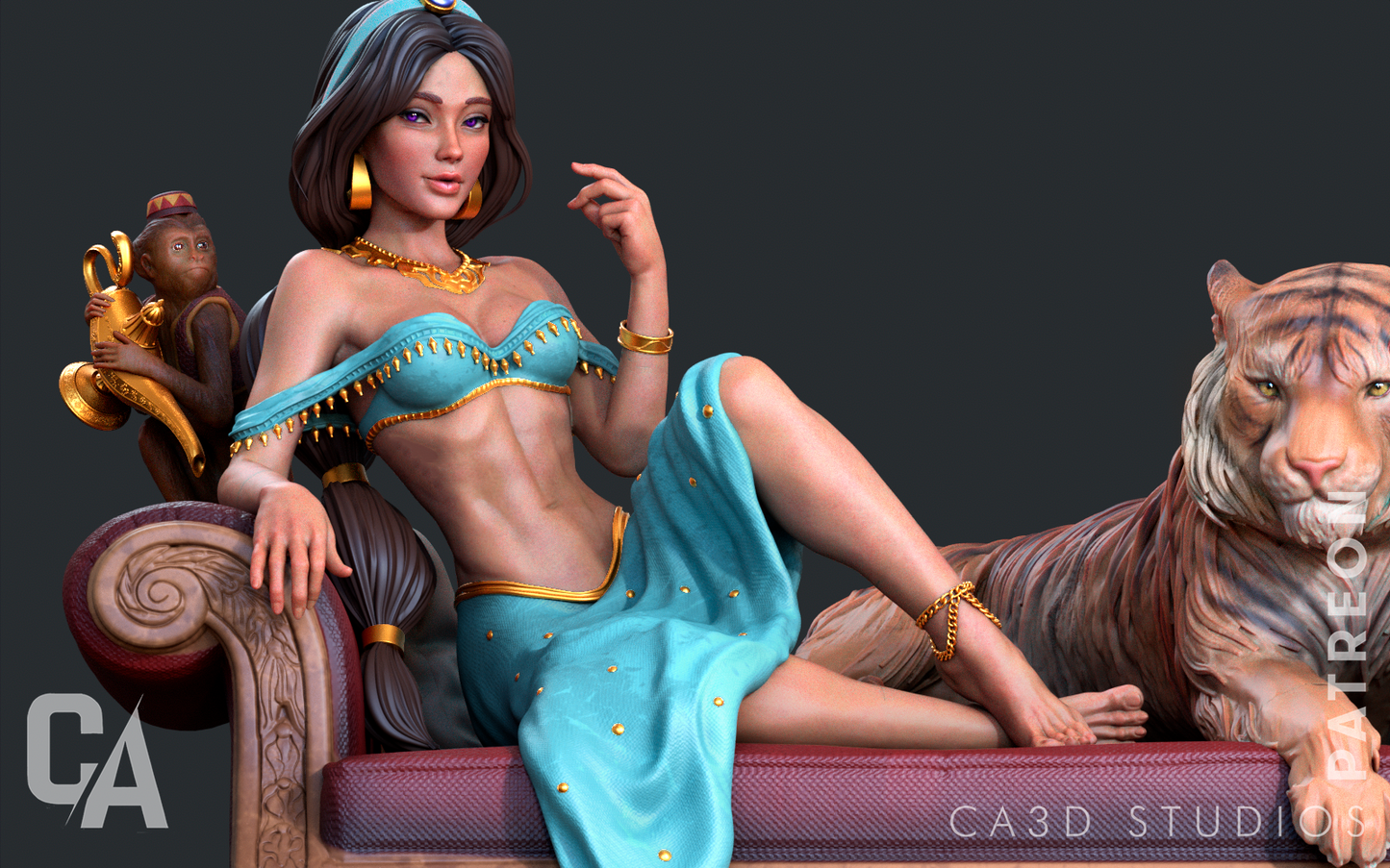 Jasmine style Desert Royalty Warrior resin kit – Unpainted 3D Printed Model kit