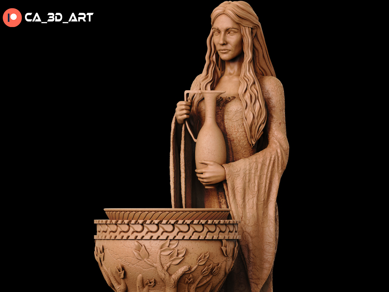 Galadriel Style Elven Queen Resin Kit – Unpainted 3D Printed Model Kit