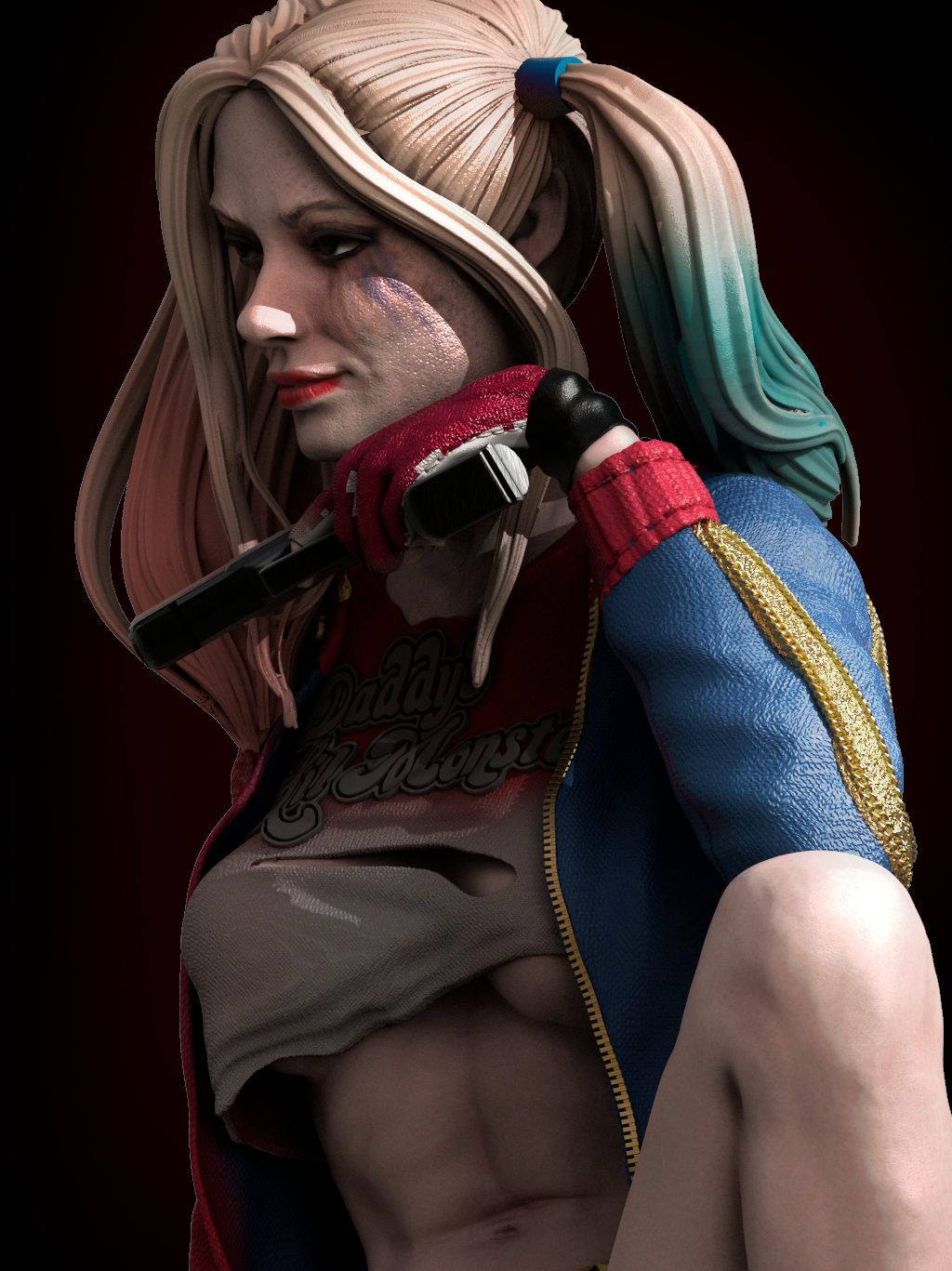Harley Quinn style Anarchy Jester resin kit – Unpainted 3D Printed Model kit