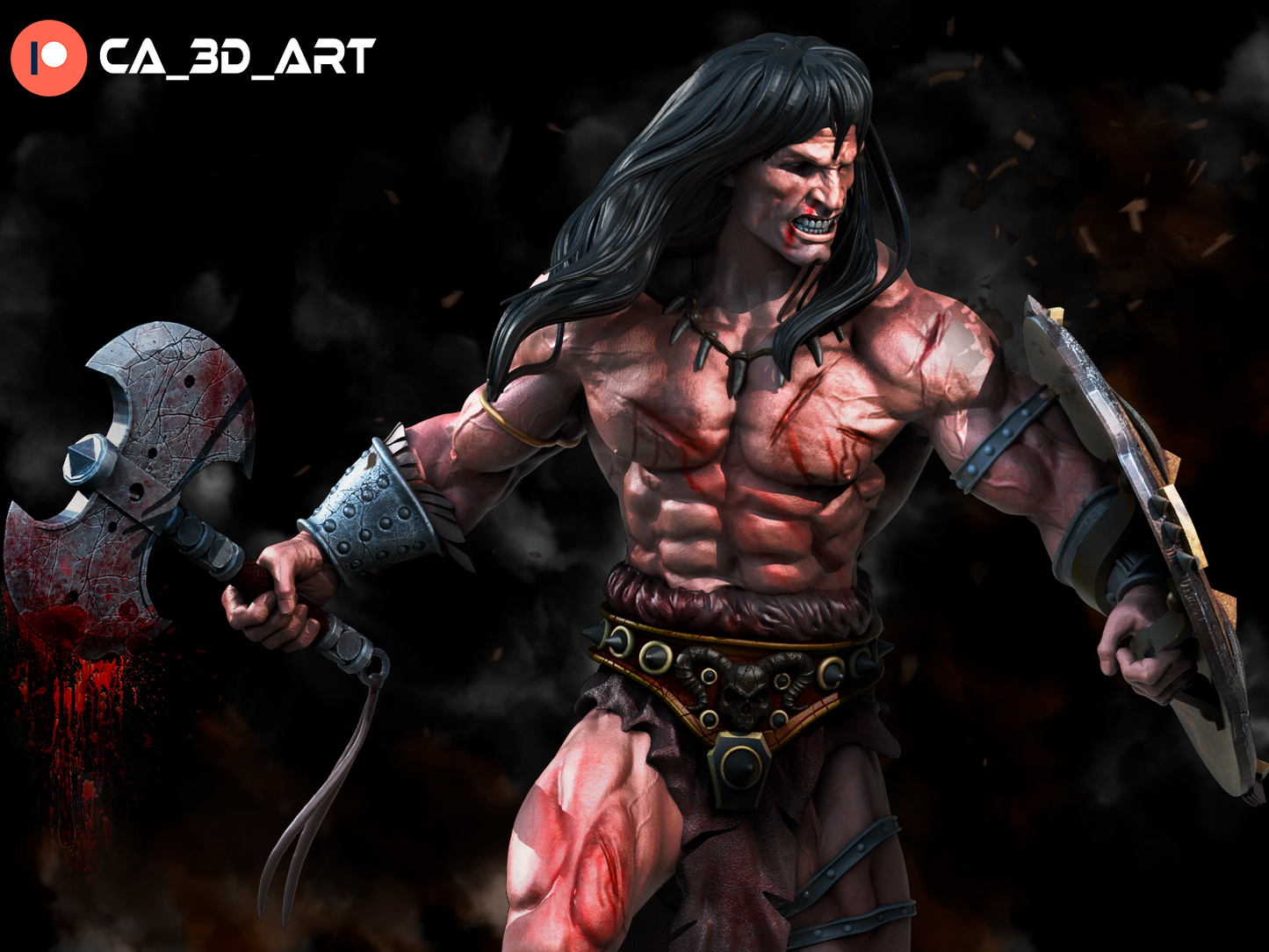 Conan style Barbarian King resin kit – Unpainted 3D Printed Model kit