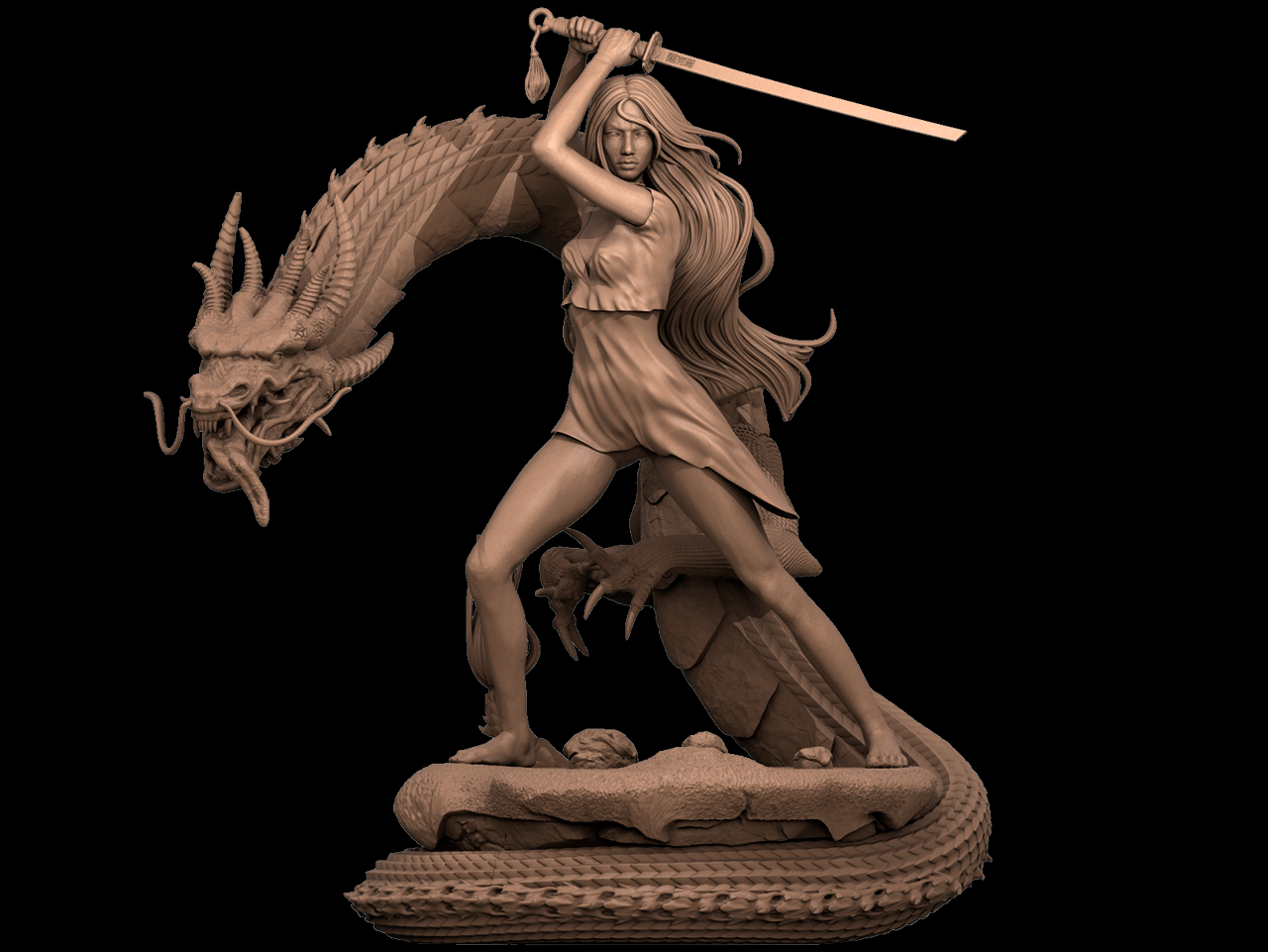 Mulan style Warrior Princess resin kit – Unpainted 3D Printed Model kit