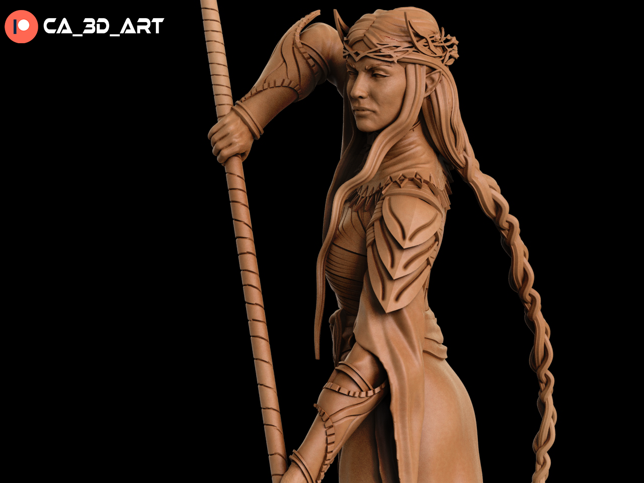 Galadriel Style Elven Queen Resin Kit – Unpainted 3D Printed Model Kit