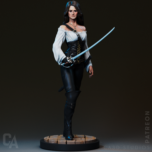 Angelica Teach style Pirate Queen resin kit – Unpainted 3D Printed Model kit