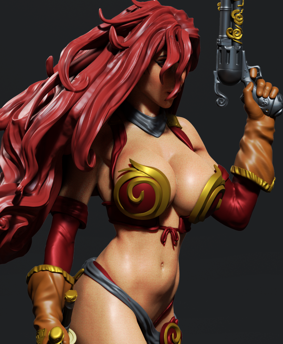 Red Monika Style Adventurer Resin Kit – Unpainted 3D Printed Model Kit