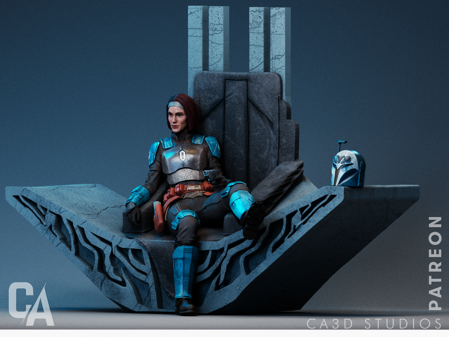 Bo-Katan Style Mandalorian Warrior Resin Kit – Unpainted 3D Printed Model Kit