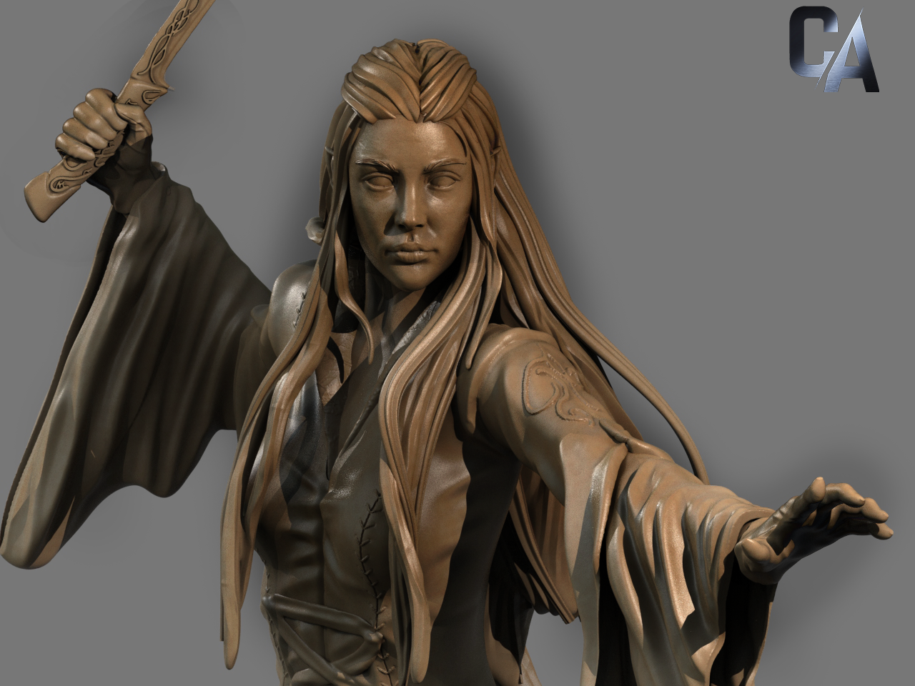 Queen Arwen Style Resin Kit – Unpainted 3D Printed Model Kit