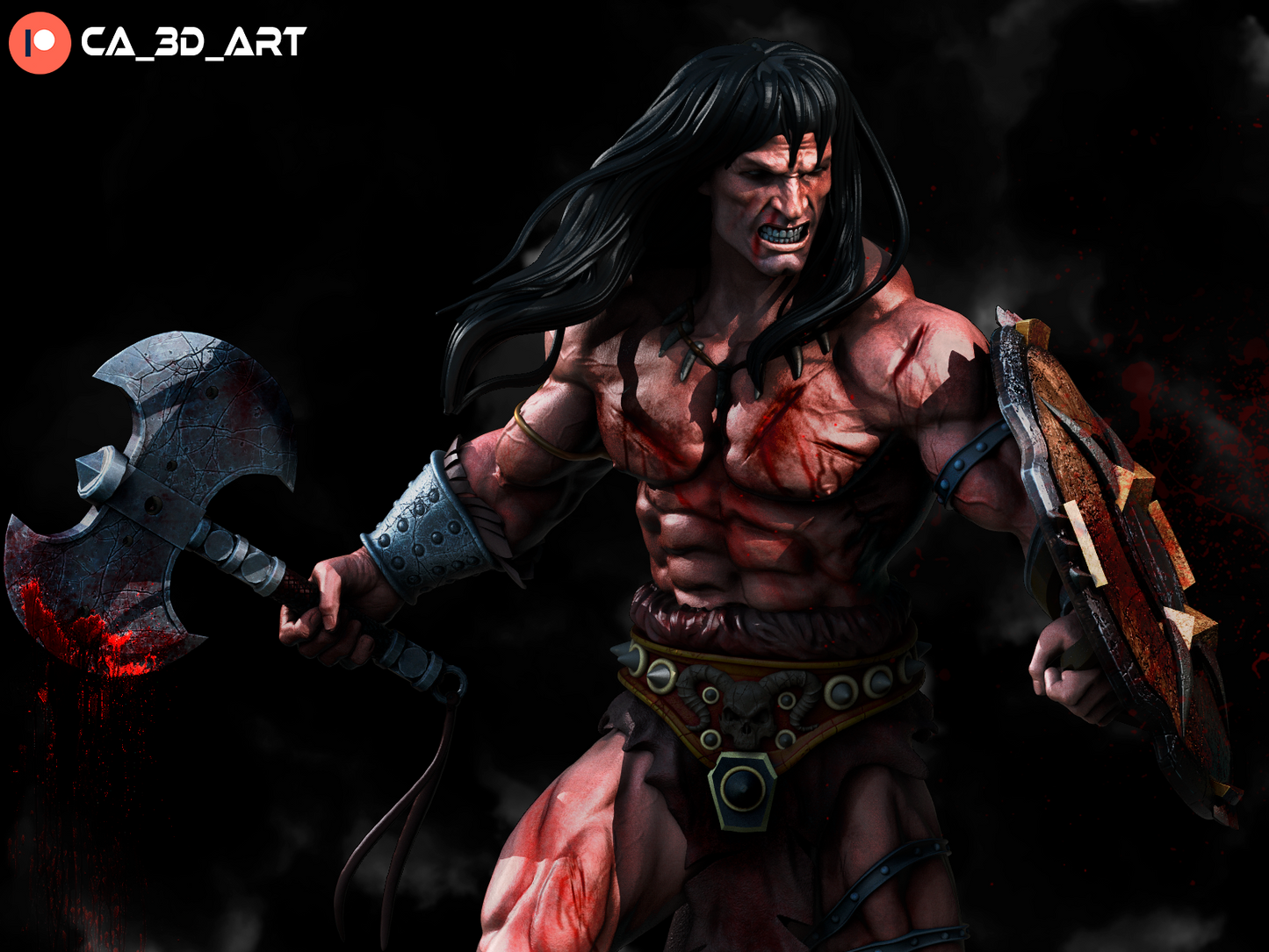 Conan style Barbarian King resin kit – Unpainted 3D Printed Model kit
