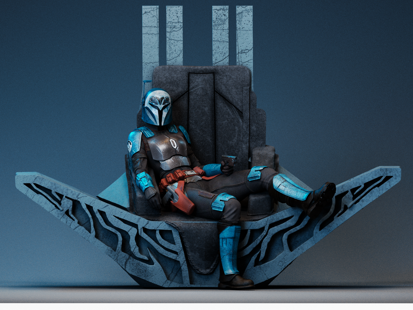 Bo-Katan Style Mandalorian Warrior Resin Kit – Unpainted 3D Printed Model Kit