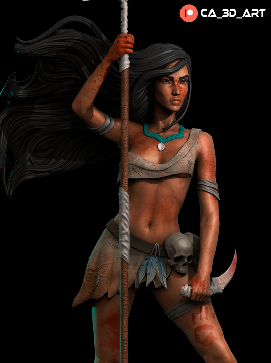 Pocahontas style Nature Spirit Girl resin kit – Unpainted 3D Printed Model kit