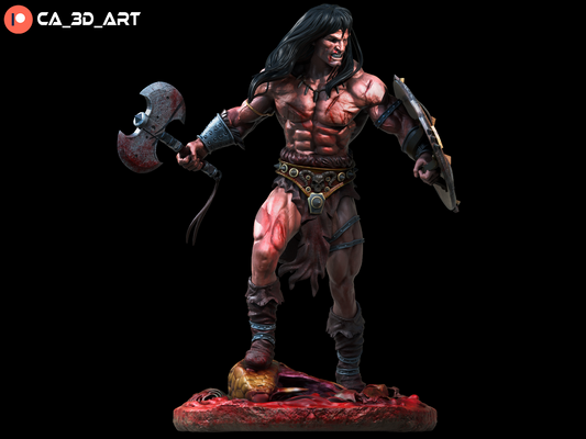 Conan style Barbarian King resin kit – Unpainted 3D Printed Model kit