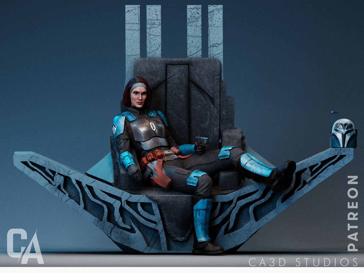 Bo-Katan Style Mandalorian Warrior Resin Kit – Unpainted 3D Printed Model Kit