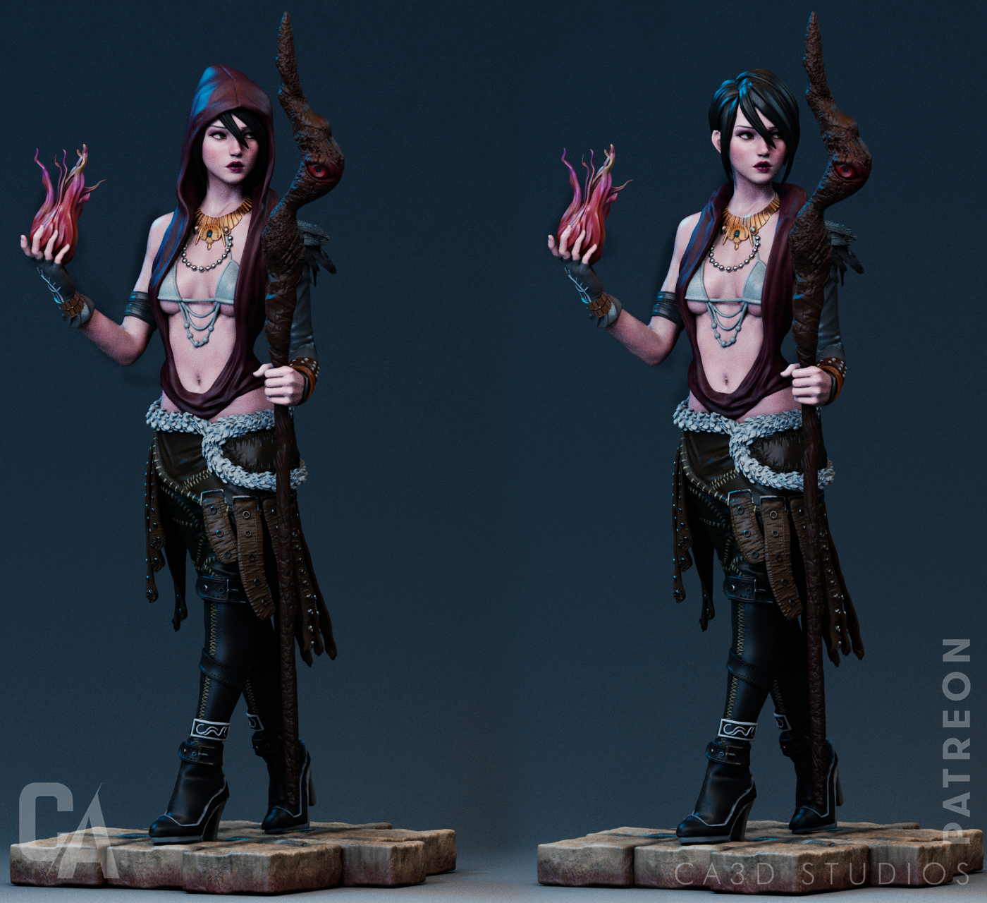 Morrigan style Witch of the Wilds resin kit – Unpainted 3D Printed Model kit
