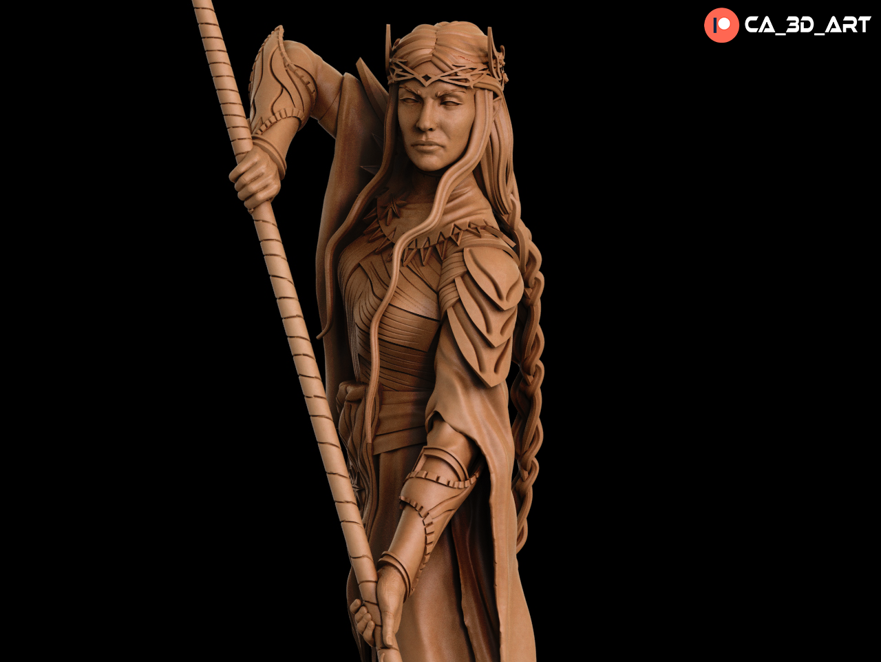 Galadriel Style Elven Queen Resin Kit – Unpainted 3D Printed Model Kit