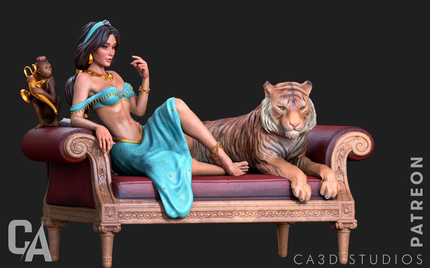 Jasmine style Desert Royalty Warrior resin kit – Unpainted 3D Printed Model kit