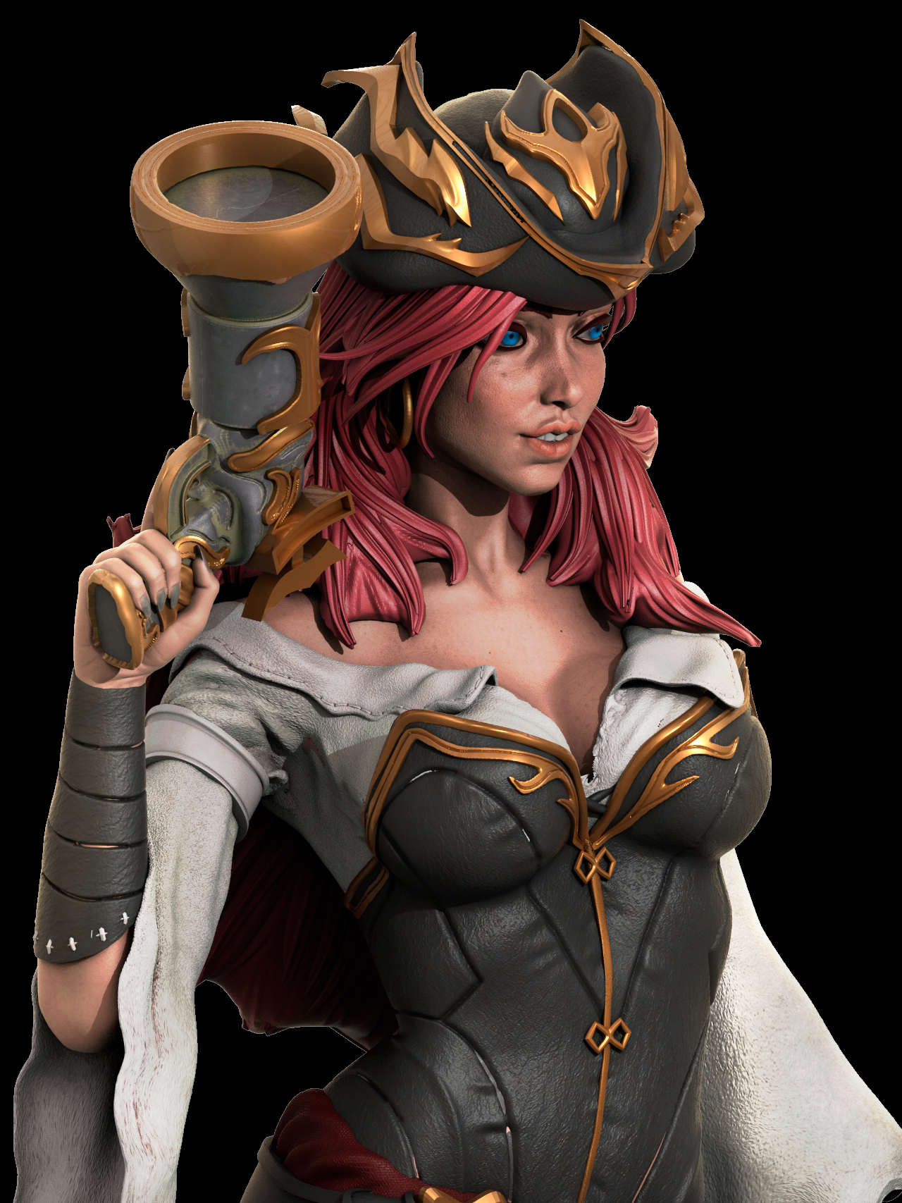 Miss Fortune style Gunslinger Siren resin kit – Unpainted 3D Printed Model kit