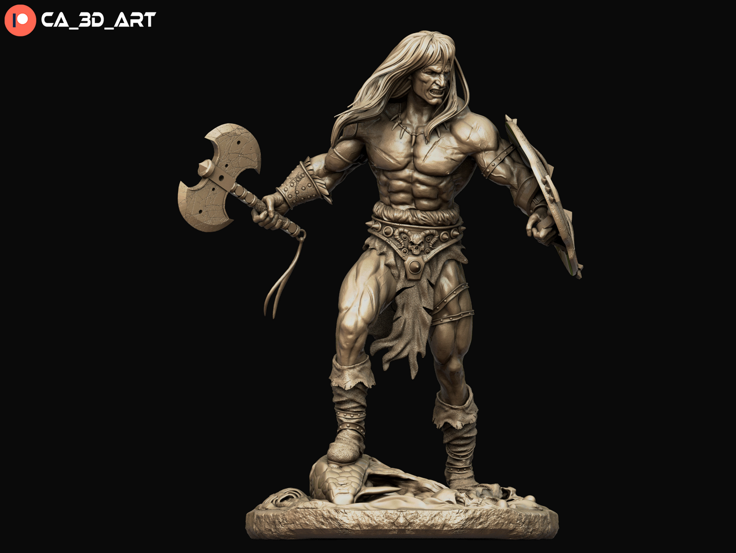 Conan style Barbarian King resin kit – Unpainted 3D Printed Model kit