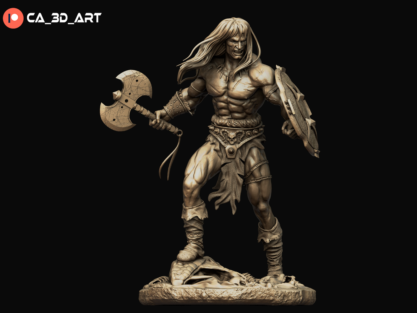 Conan style Barbarian King resin kit – Unpainted 3D Printed Model kit