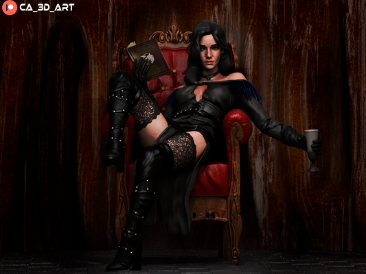 Yennefer style Chaos Sorceress Girl resin kit – Unpainted 3D Printed Model kit