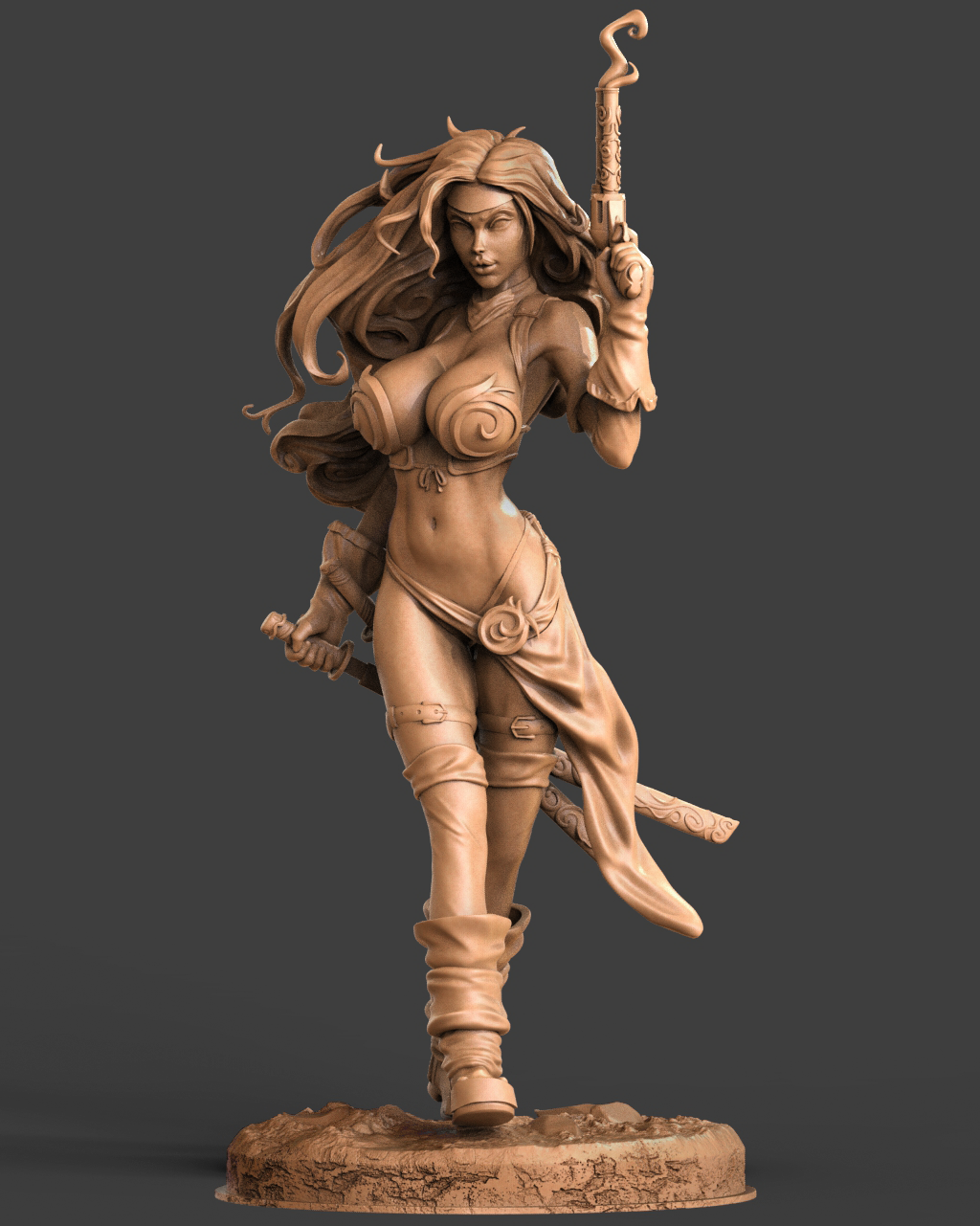 Red Monika Style Adventurer Resin Kit – Unpainted 3D Printed Model Kit