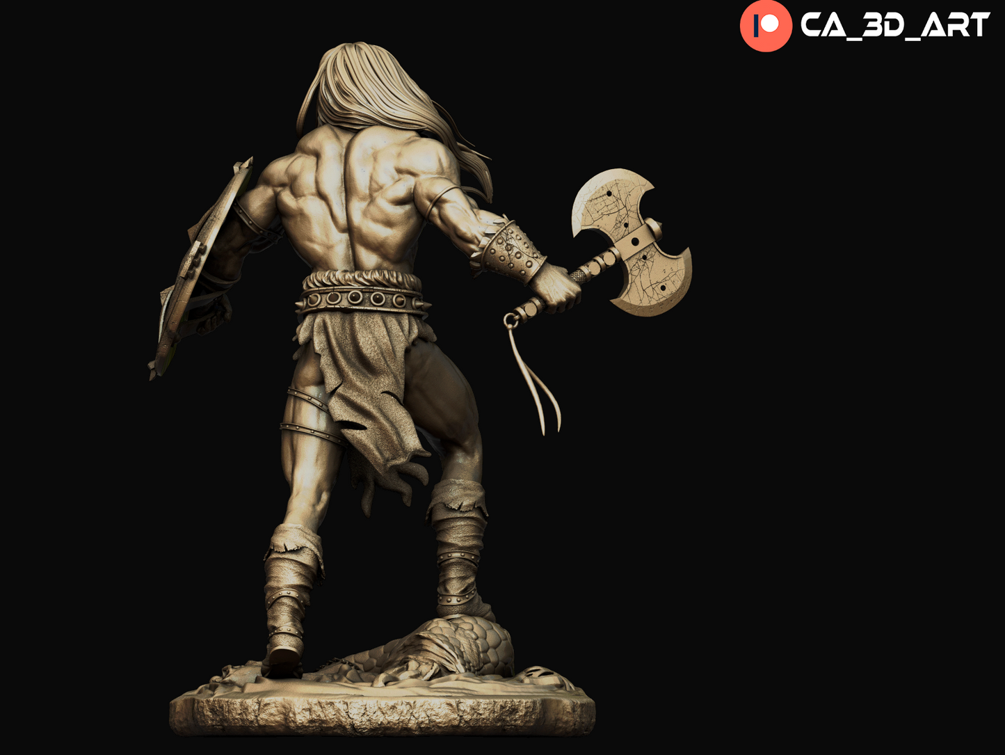 Conan style Barbarian King resin kit – Unpainted 3D Printed Model kit