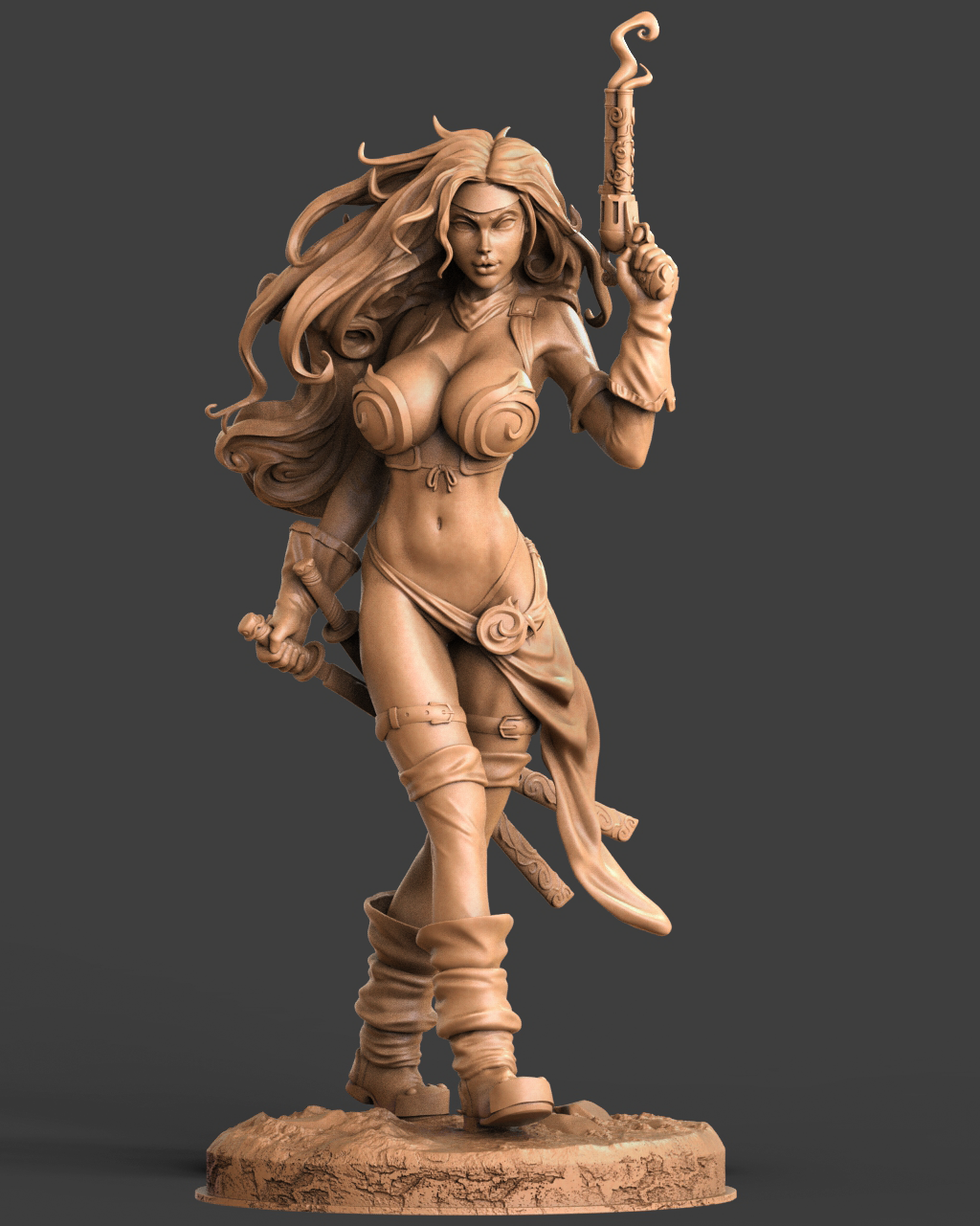 Red Monika Style Adventurer Resin Kit – Unpainted 3D Printed Model Kit