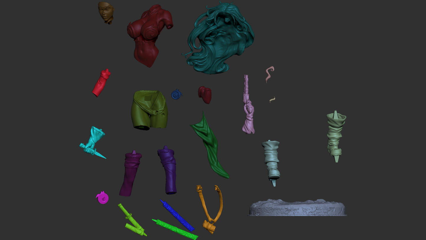 Red Monika Style Adventurer Resin Kit – Unpainted 3D Printed Model Kit