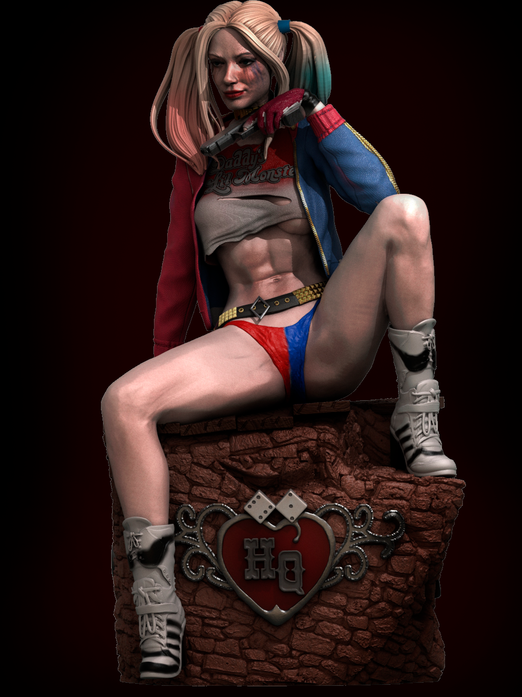 Harley Quinn style Anarchy Jester resin kit – Unpainted 3D Printed Model kit