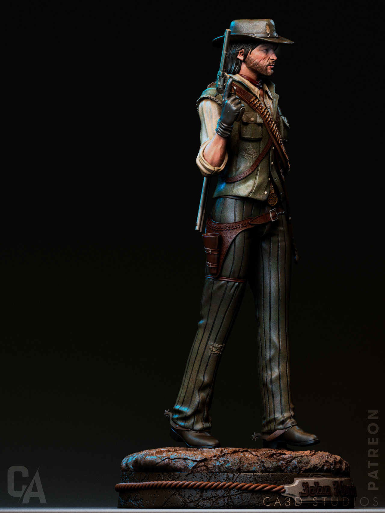 John Marston style Outlaw Gunslinger resin kit – Unpainted 3D Printed Model kit