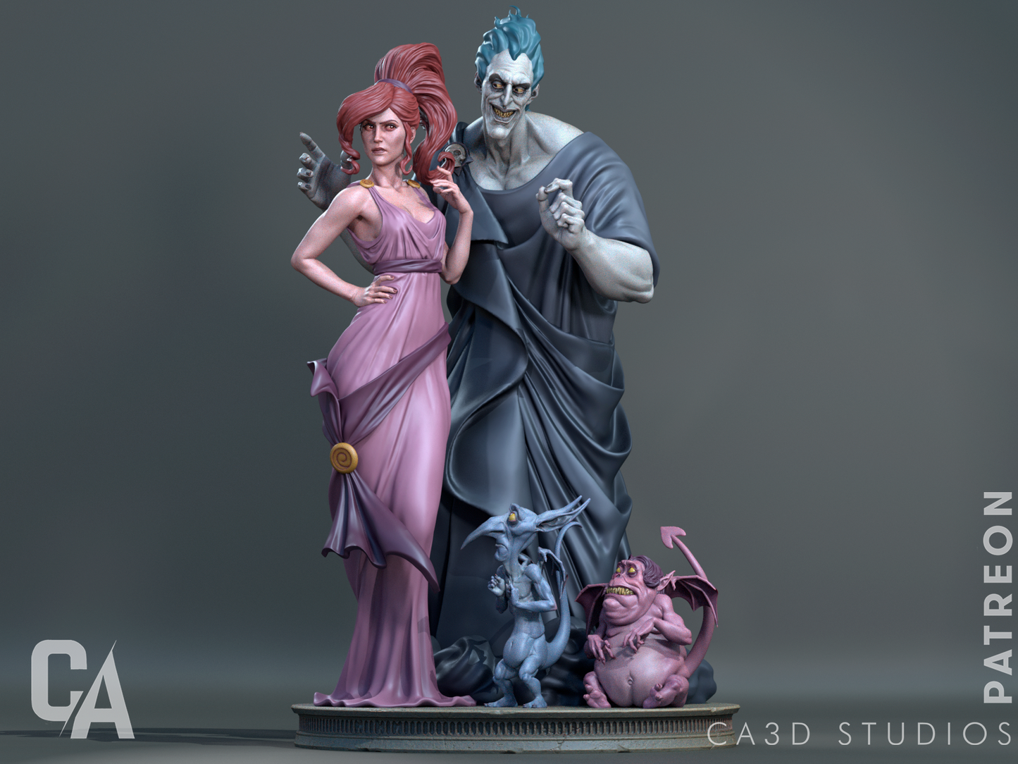 Hades and Mergera style Underworld Couple resin kit – Unpainted 3D Printed Model kit