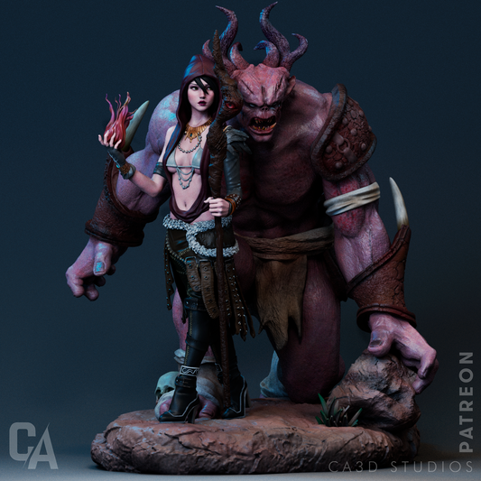 Morrigan style Witch of the Wilds resin kit – Unpainted 3D Printed Model kit