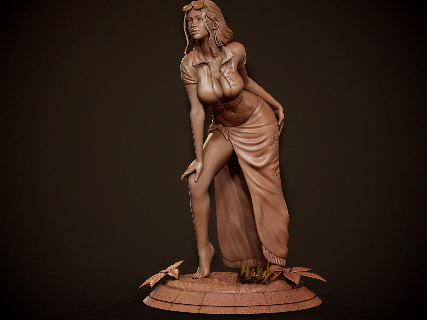 Nico Robin style Archaeologist Mage Girl resin kit – Unpainted 3D Printed Model kit