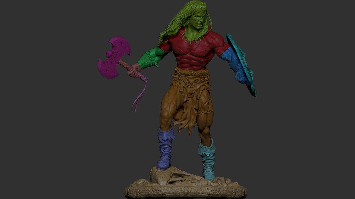 Conan style Barbarian King resin kit – Unpainted 3D Printed Model kit