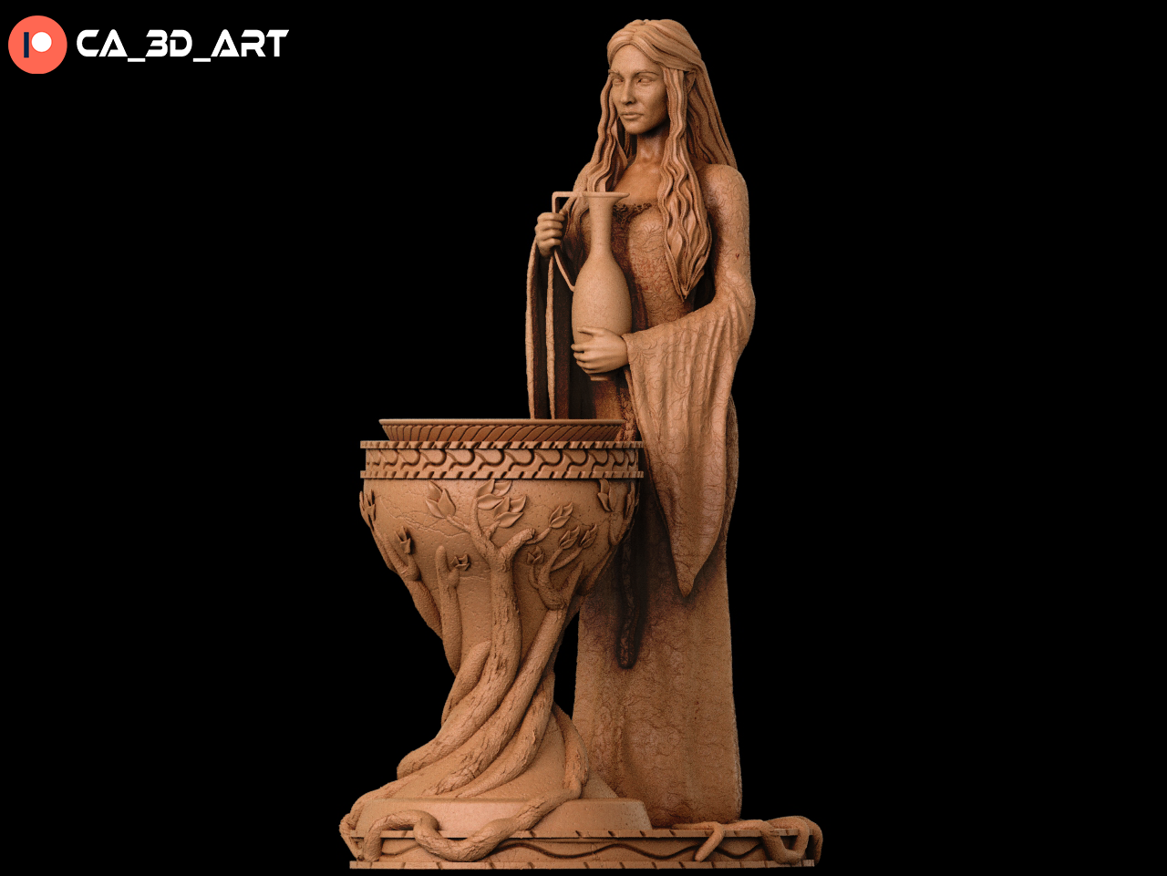 Galadriel Style Elven Queen Resin Kit – Unpainted 3D Printed Model Kit