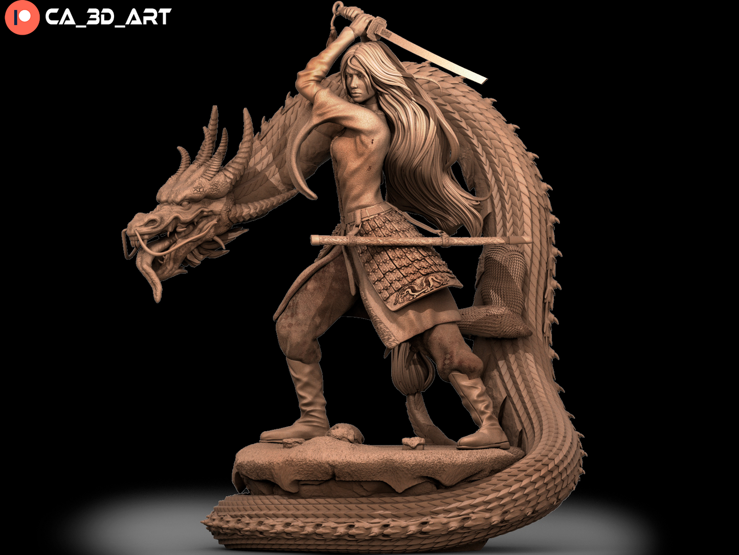 Mulan style Warrior Princess resin kit – Unpainted 3D Printed Model kit