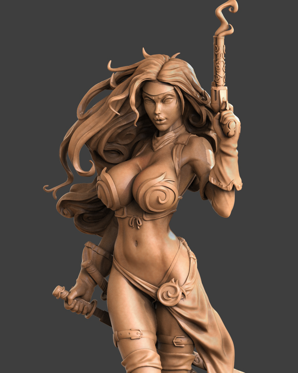 Red Monika Style Adventurer Resin Kit – Unpainted 3D Printed Model Kit
