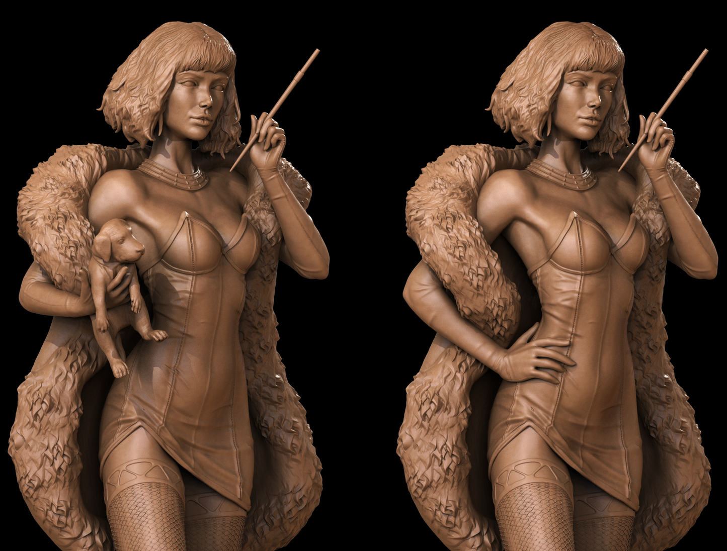 Cruella Style Couture Villain Resin Kit – Unpainted 3D Printed Model Kit