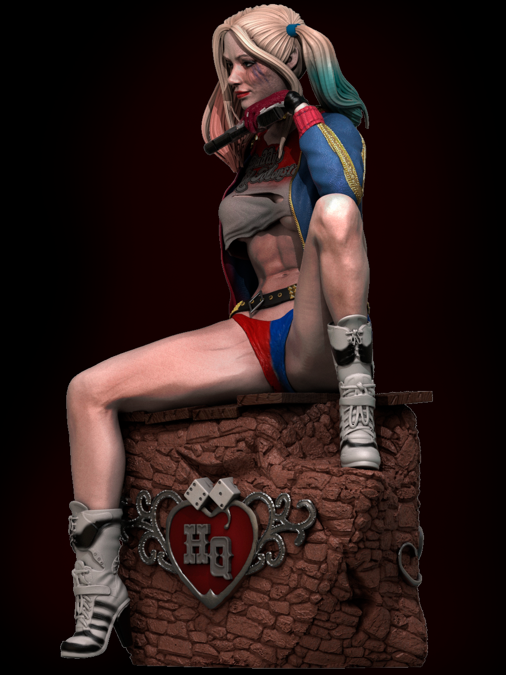 Harley Quinn style Anarchy Jester resin kit – Unpainted 3D Printed Model kit