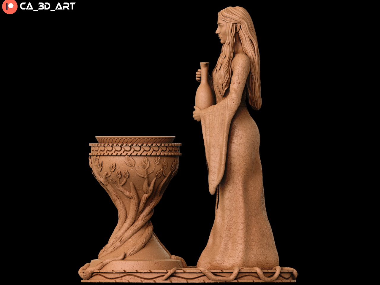 Galadriel Style Elven Queen Resin Kit – Unpainted 3D Printed Model Kit