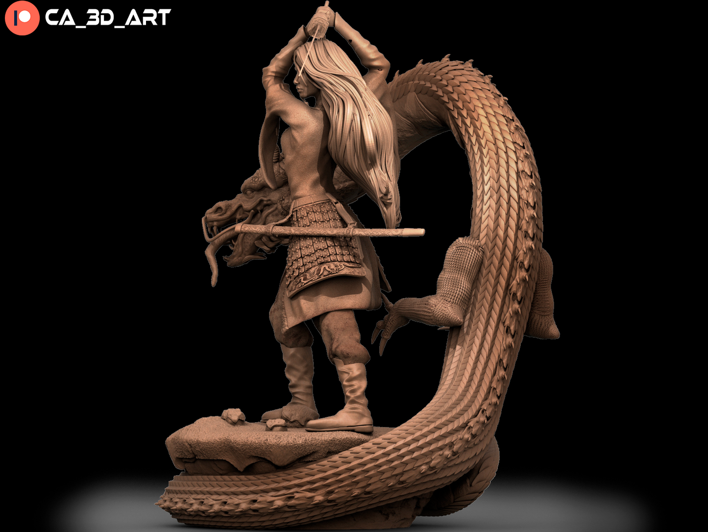 Mulan style Warrior Princess resin kit – Unpainted 3D Printed Model kit