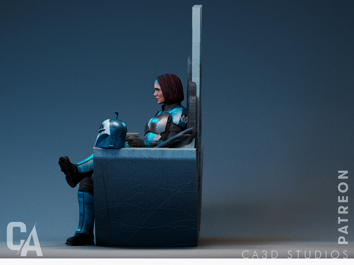 Bo-Katan Style Mandalorian Warrior Resin Kit – Unpainted 3D Printed Model Kit