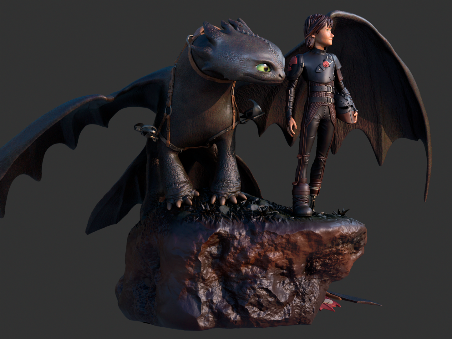 Toothless and Hiccup style Skybound Duo resin kit – Unpainted 3D Printed Model kit