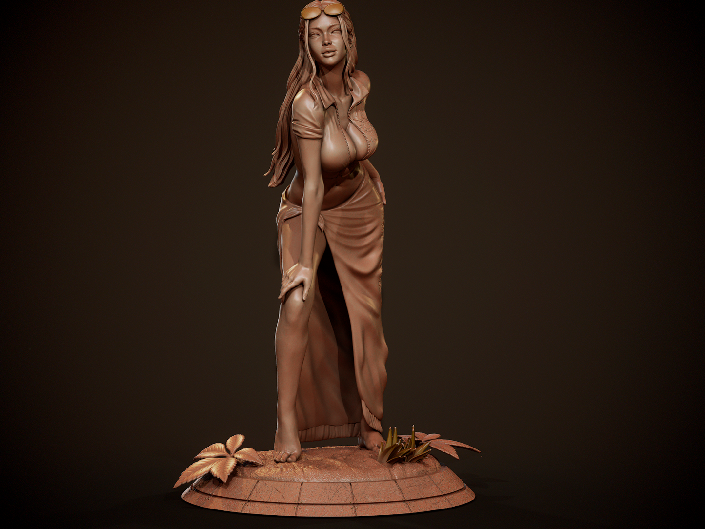 Nico Robin style Archaeologist Mage Girl resin kit – Unpainted 3D Printed Model kit