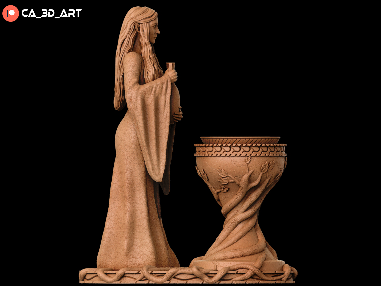 Galadriel Style Elven Queen Resin Kit – Unpainted 3D Printed Model Kit