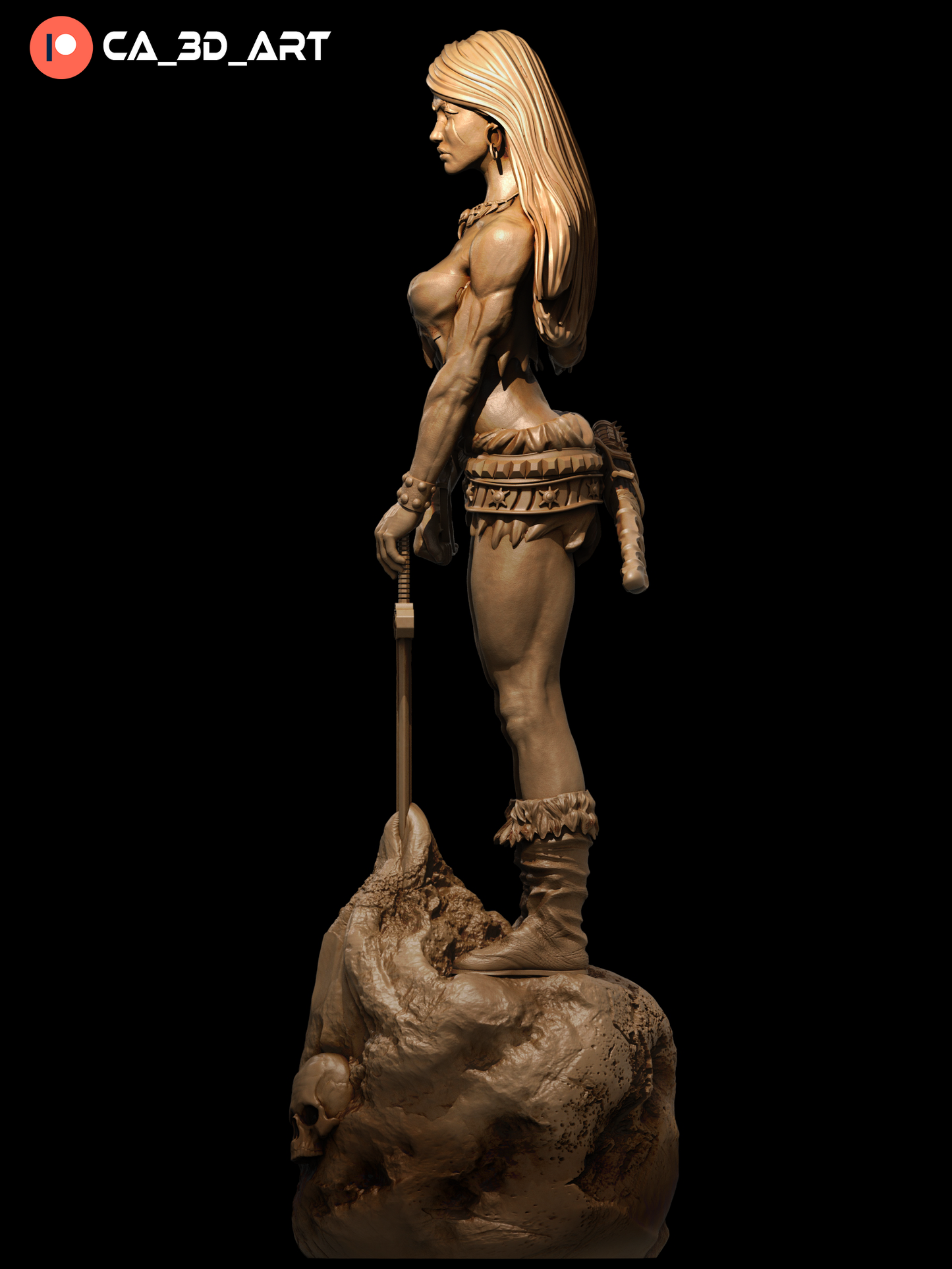 Female Conan Style Barbarian Warrior Resin Kit – Unpainted 3D Printed Model Kit
