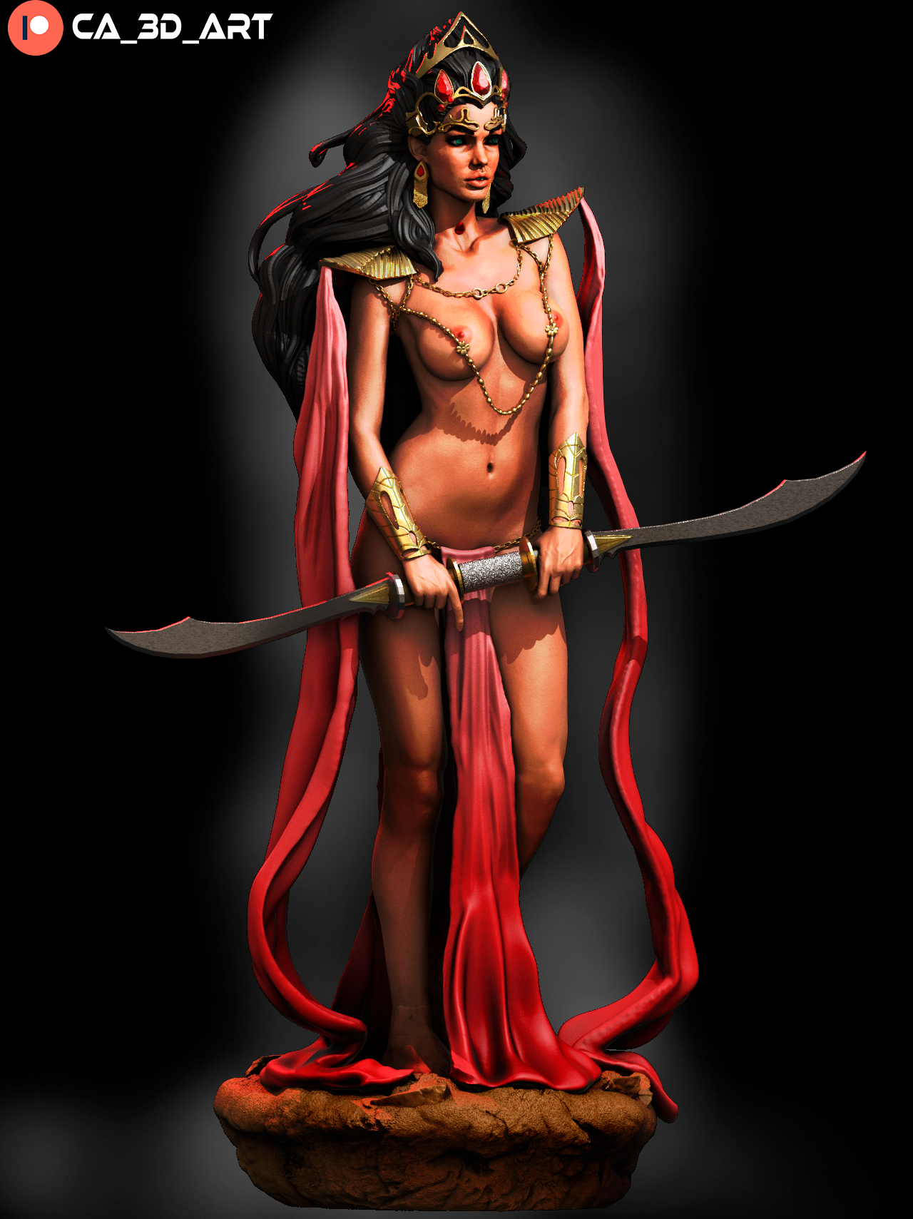 Dejah Thoris style Red Planet Princess resin kit – Unpainted 3D Printed Model kit
