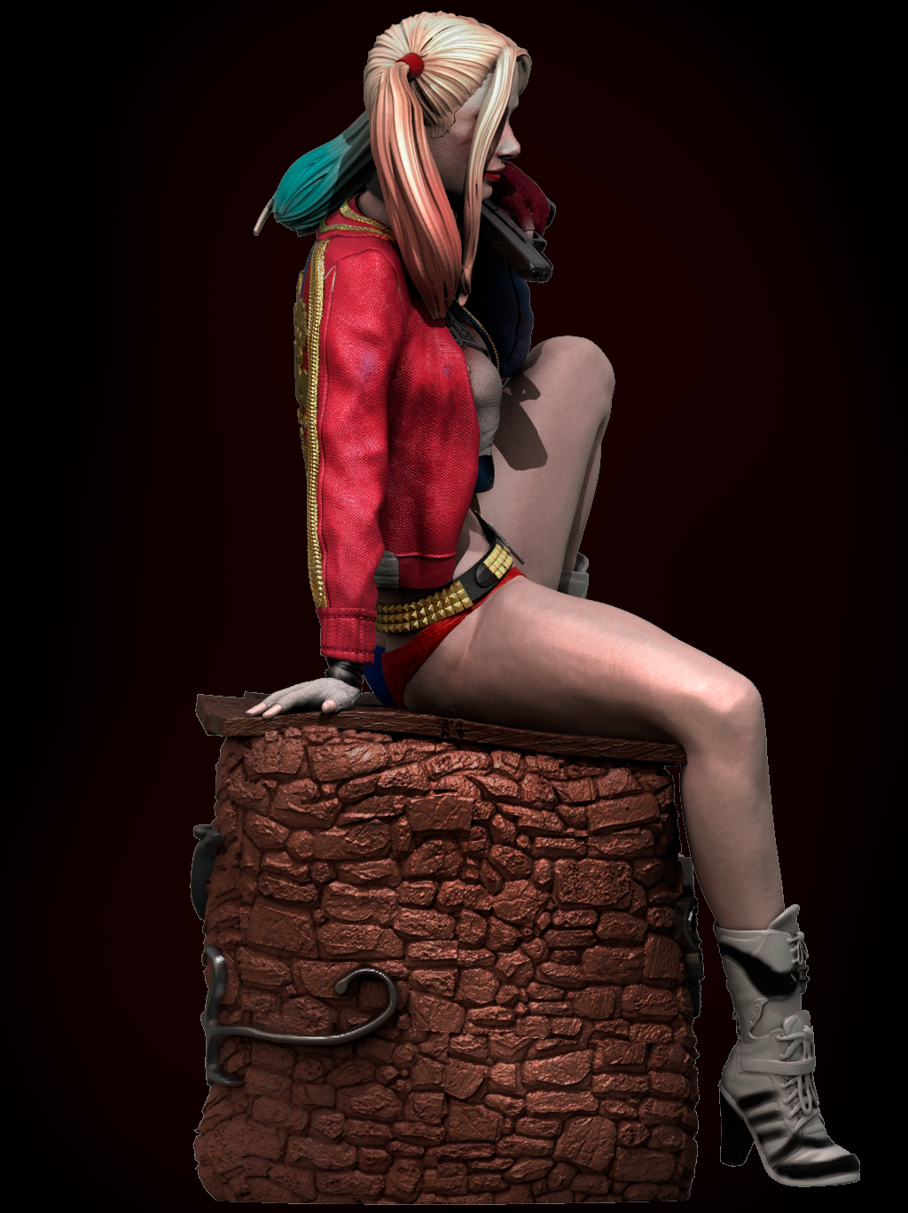 Harley Quinn style Anarchy Jester resin kit – Unpainted 3D Printed Model kit