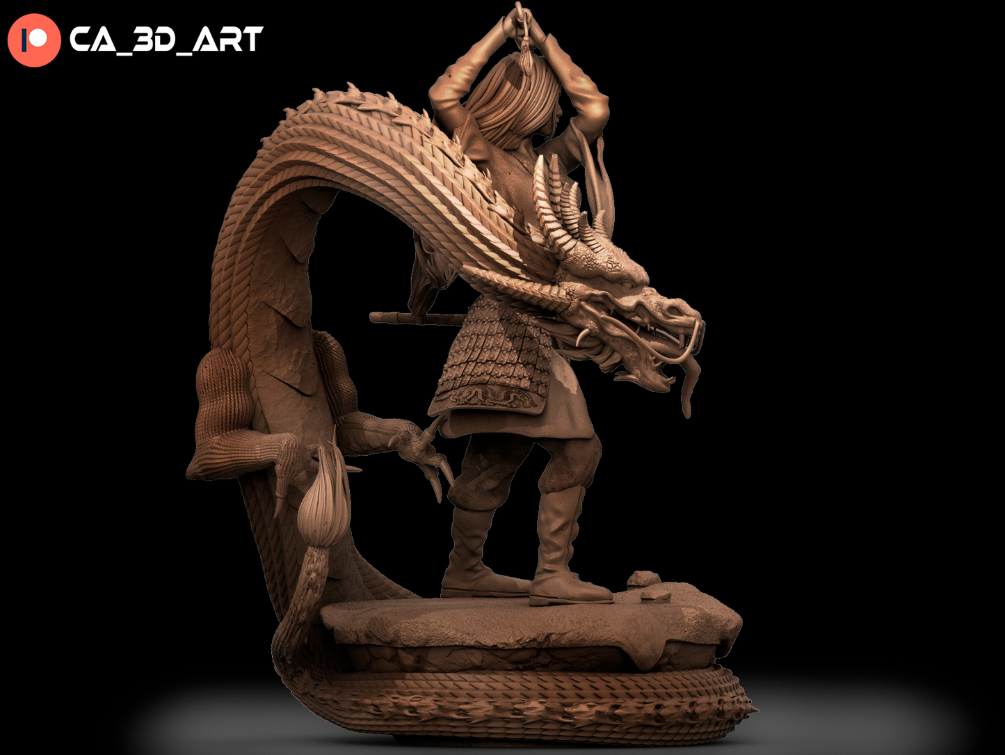 Mulan style Warrior Princess resin kit – Unpainted 3D Printed Model kit