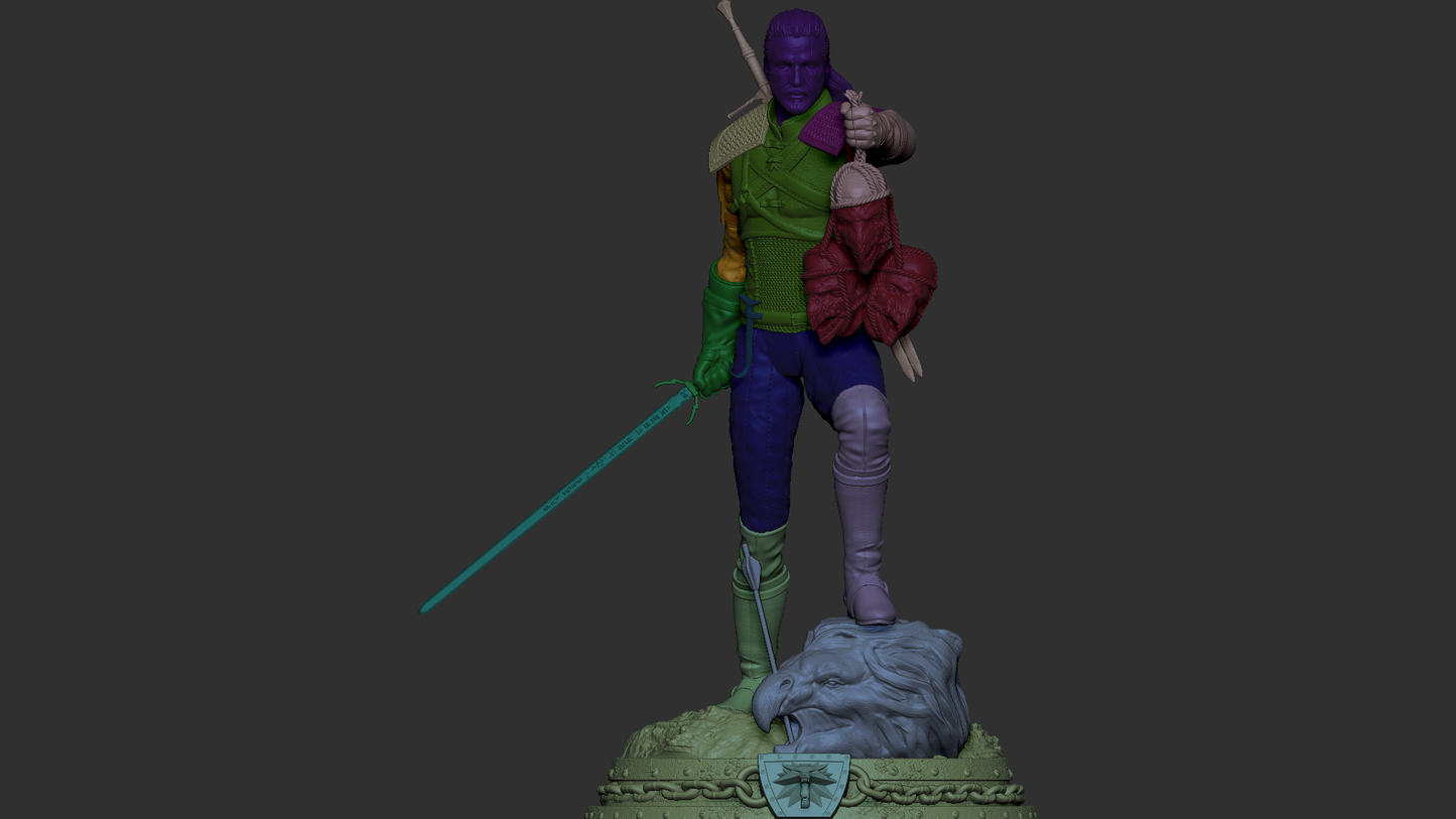 Geralt style White Wolf Hunter resin kit – Unpainted 3D Printed Model kit