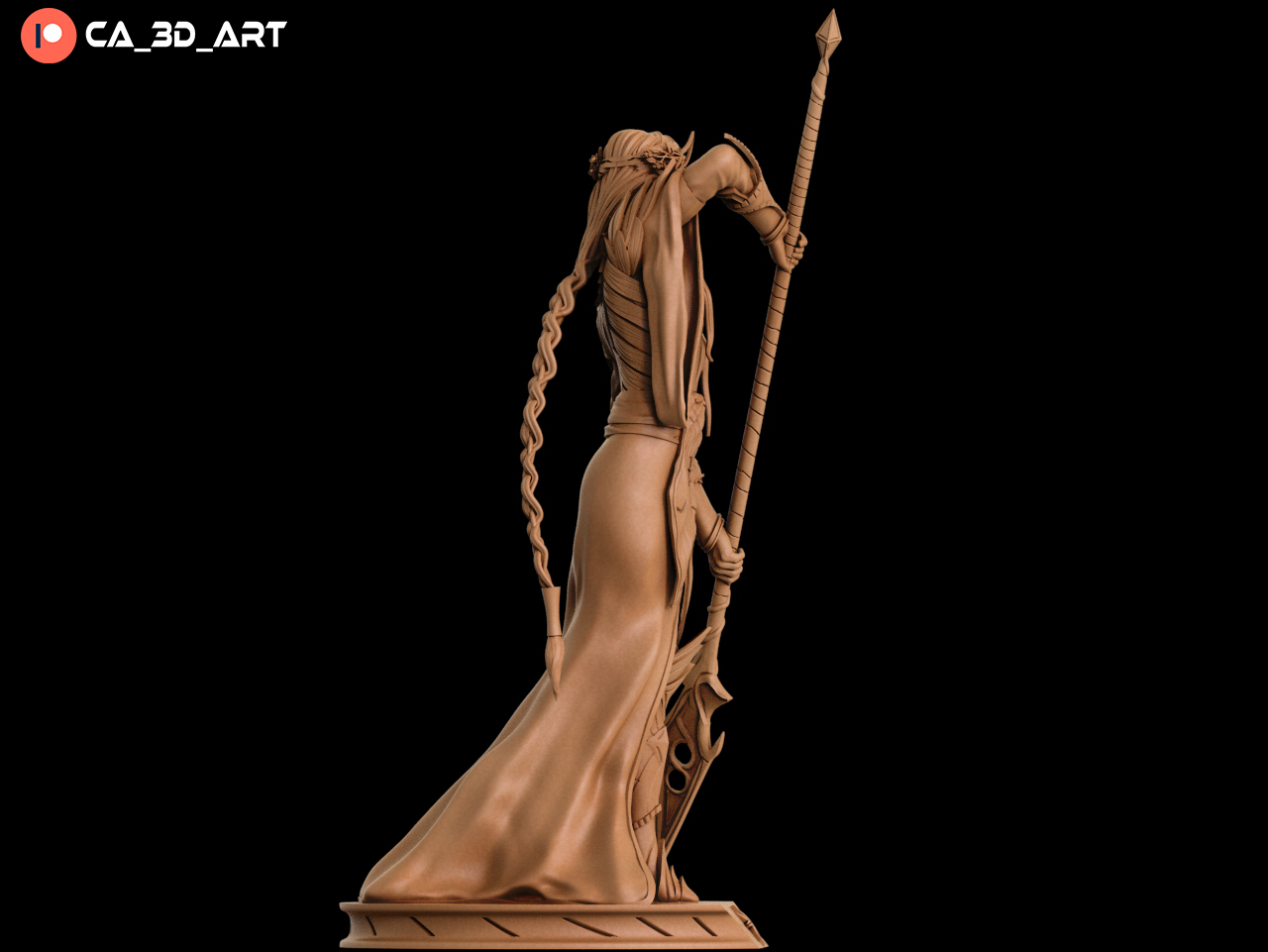 Galadriel Style Elven Queen Resin Kit – Unpainted 3D Printed Model Kit